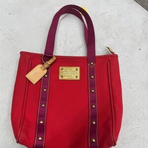 Louis Vuitton Red and Burgundy Tote